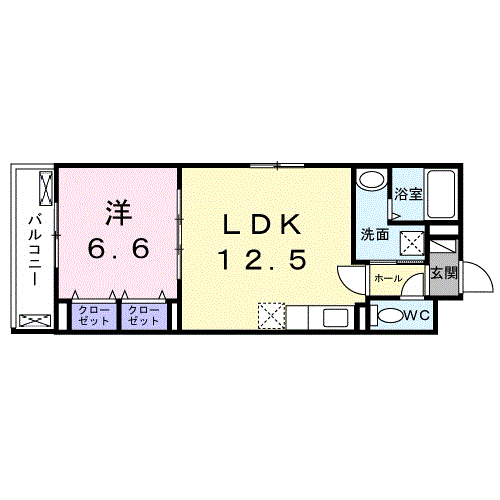 グルックパティオ高円寺(1LDK/3階)の間取り写真