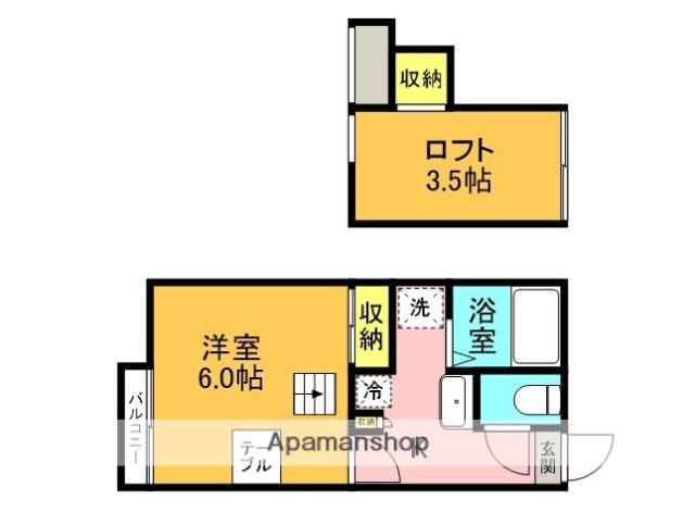 西武鉄道新宿線 武蔵関駅 徒歩18分 2階建 築19年(1K/2階)の間取り写真