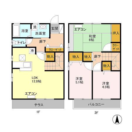 ラ・ポワール　Ａ(3LDK)の間取り写真