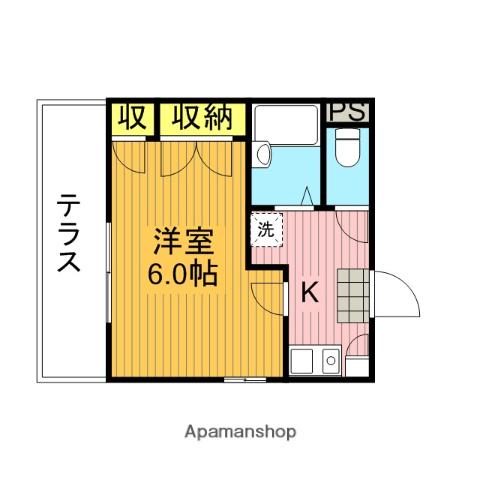 エバーハピネス(1K/1階)の間取り写真