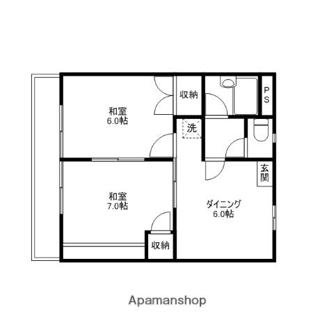 シャトレー吉祥寺(2DK/1階)の間取り写真