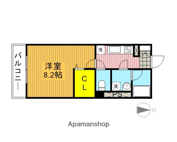 ラスカ小金井(1K/1階)の間取り写真