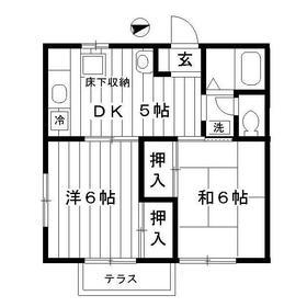 ガーデンコート(2DK/1階)の間取り写真