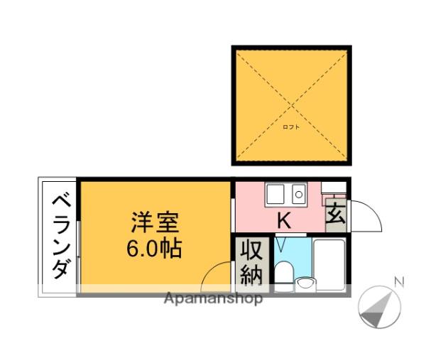 メグハイム(1K/1階)の間取り写真