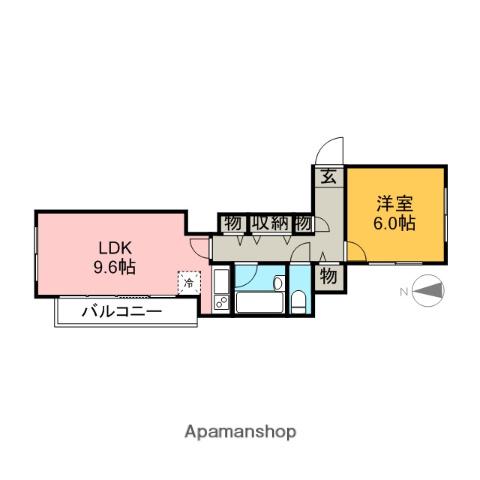 コアイースト(1LDK/1階)の間取り写真