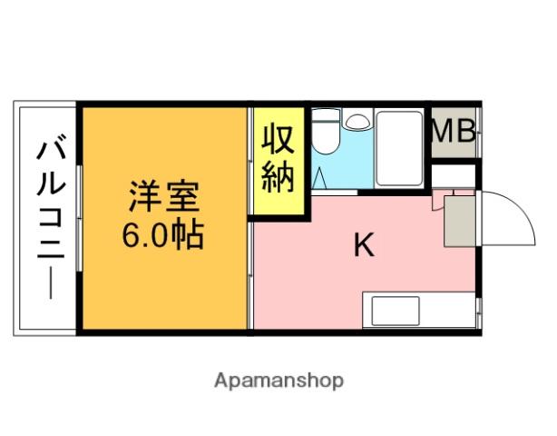 メゾン・バン・ベール(1K/2階)の間取り写真