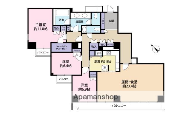 小石川パークタワー 19階階 間取り