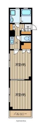 シティーハイム武蔵関(2K/2階)の間取り写真