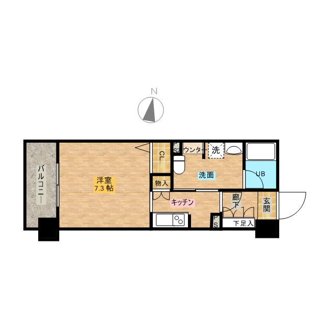 パークキューブ板橋本町(1K/10階)の間取り写真