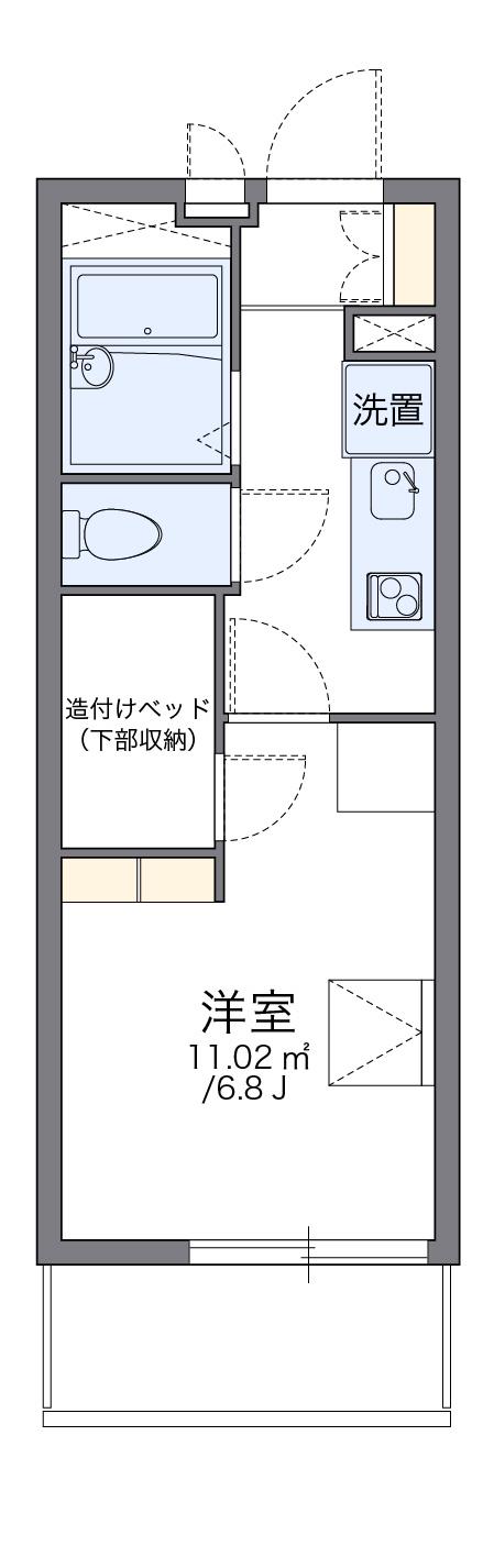 レオパレスネクシアⅡ(1K/1階)の間取り写真