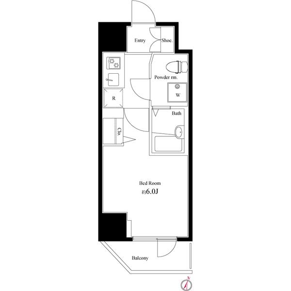 ハーモニーレジデンス池袋003(1K/3階)の間取り写真