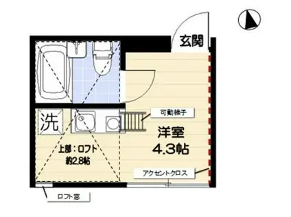 R-STYLE竹ノ塚1ST(ワンルーム/1階)の間取り写真