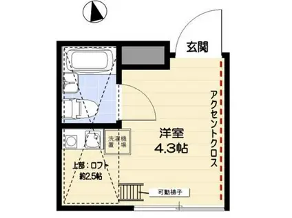R-STYLE竹ノ塚2ND(ワンルーム/2階)の間取り写真