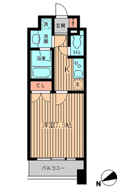 KDXレジデンス神楽坂(1K/6階)の間取り写真