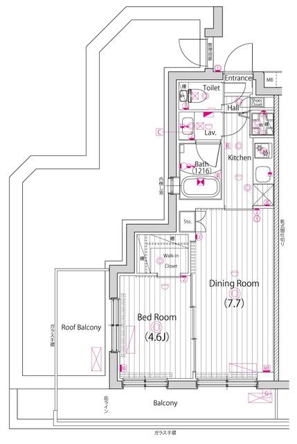 ガーラ上板橋グランドステージ(1DK/5階)の間取り写真