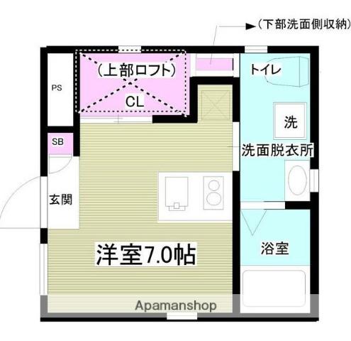 エレガンス・ヴィラ(ワンルーム/1階)の間取り写真