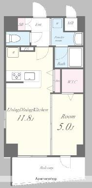 T LEGENDAIRE護国寺ウエスト(1LDK/8階)の間取り写真