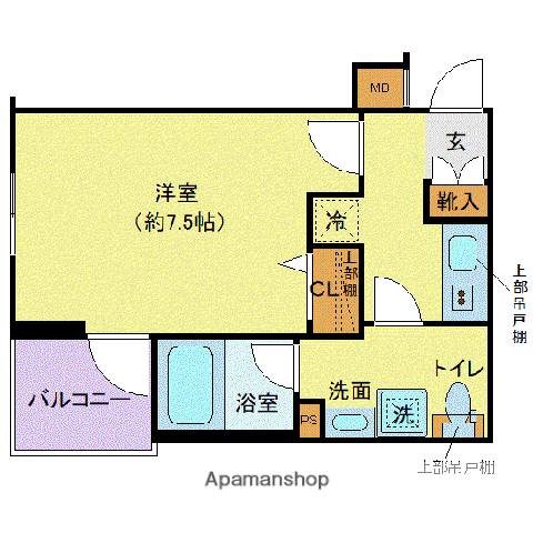 GROWS北赤羽(1K/2階)の間取り写真