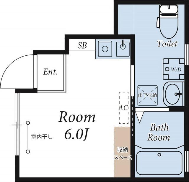 メゾン・ド・カラン本蓮沼(ワンルーム/1階)の間取り写真