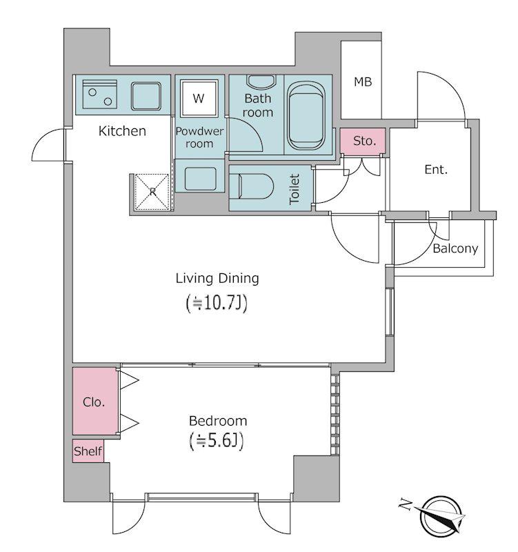 レジディア文京千石(1LDK/7階)の間取り写真