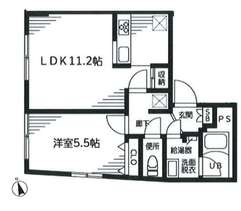 ラフィーネ音羽(1LDK/4階)の間取り写真