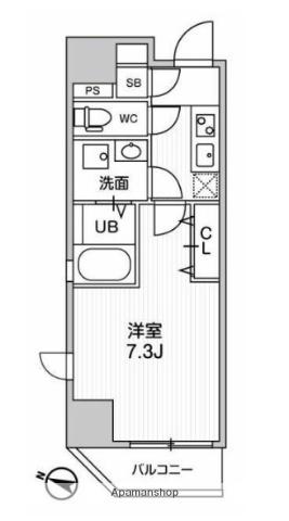 江戸川橋ステーションレジデンス(1K/12階)の間取り写真