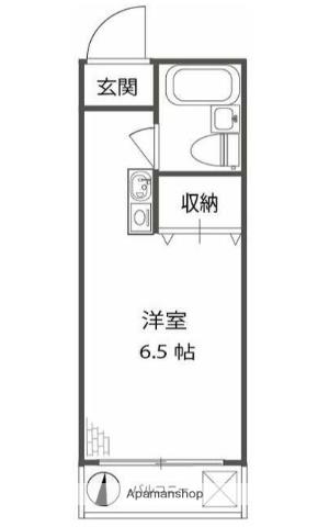 本郷フタキサンハイツ(ワンルーム/2階)の間取り写真