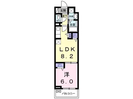 フォンテ クレラ(1LDK/5階)の間取り写真