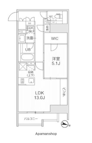 シーズンフラッツ新大塚(1LDK/6階)の間取り写真