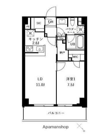 ザ・ケンジントン・レジデンスときわ台(1LDK/5階)の間取り写真