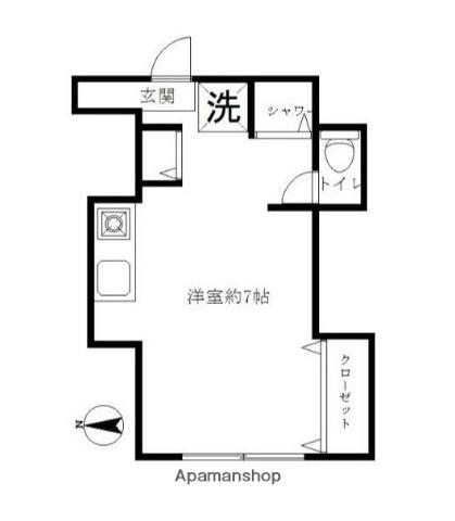 千駄木ハイム(ワンルーム/1階)の間取り写真