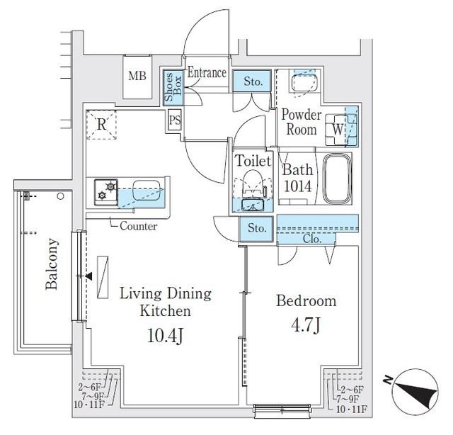プライムブリス板橋本町(1LDK/8階)の間取り写真