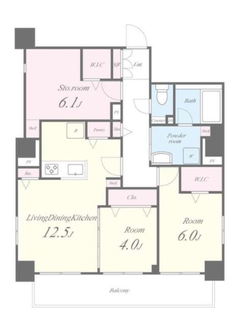 GARDEN COURT A 高島平(2SLDK/1階)の間取り写真