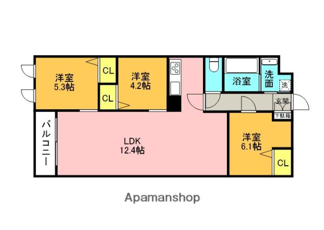THE BELUGA 世田谷 RESIDENCE(3LDK/1階)の間取り写真