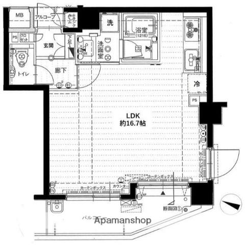 ロータリーパレス春日文京(ワンルーム/2階)の間取り写真