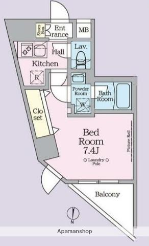 ARKMARK池袋本町(1K/3階)の間取り写真