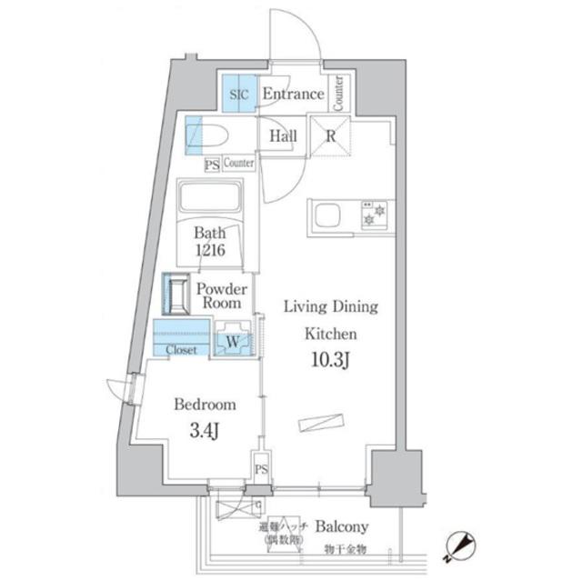 デュオフラッツ板橋大山(1LDK/2階)の間取り写真
