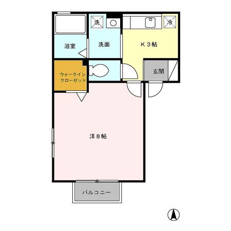 マノワールM(1K/1階)の間取り写真