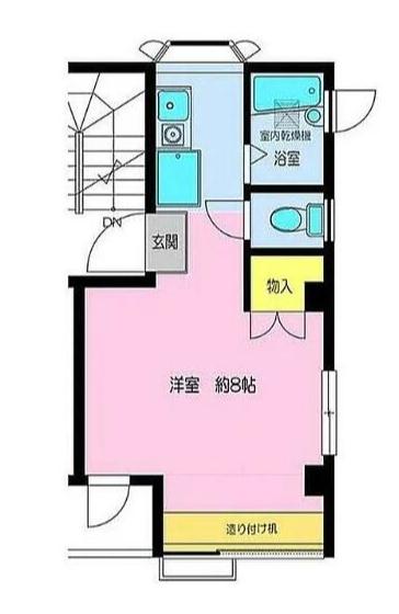 リバティー1(ワンルーム/2階)の間取り写真