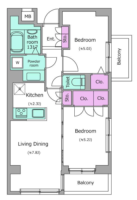 インプルーブ千川(2LDK/4階)の間取り写真