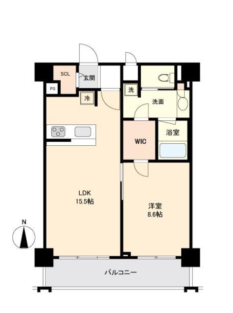 プライマル板橋本町(1LDK/4階)の間取り写真