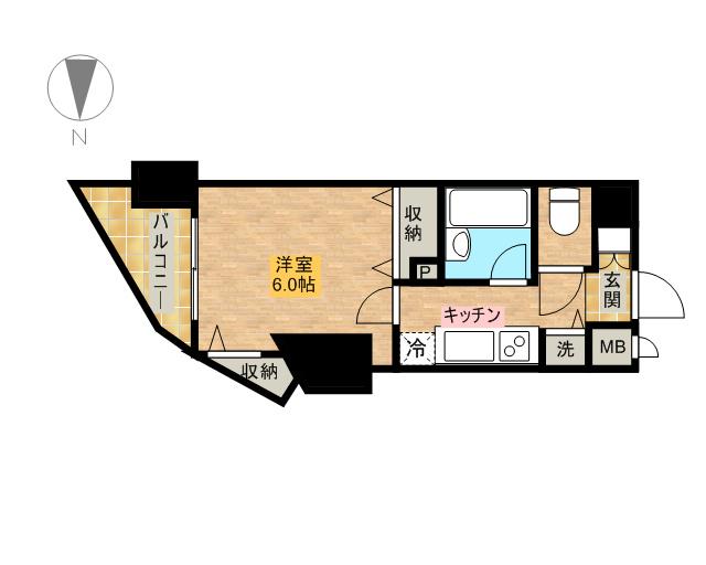 ドルチェ板橋区役所前・弐番館(1K/3階)の間取り写真