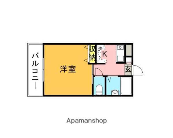 アンショーレⅡ(1K/2階)の間取り写真