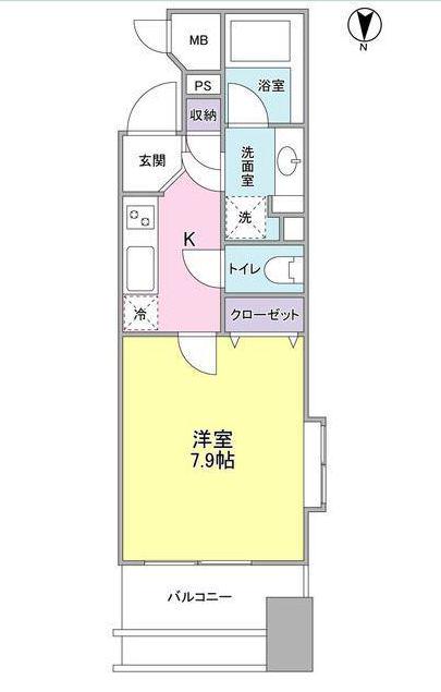 プロスペクト・グラーサ広尾(1K/4階)の間取り写真