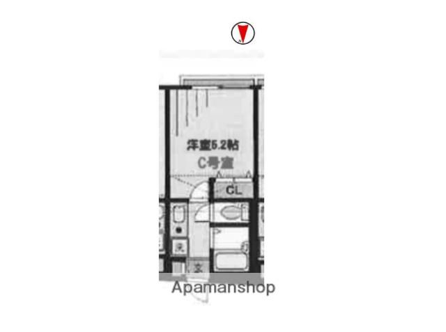 サンライズ笹塚(1K/2階)の間取り写真