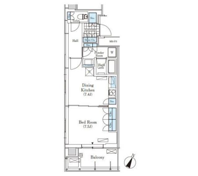 メルクマール京王笹塚レジデンス(1DK/15階)の間取り写真