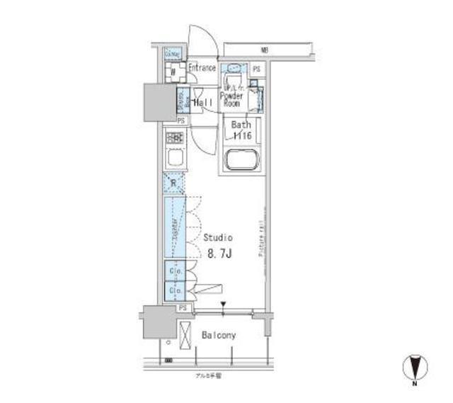 パークアクシス蒲田ステーションゲート(ワンルーム/8階)の間取り写真