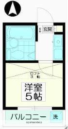 ホワイトハウス尾山台(1K/1階)の間取り写真