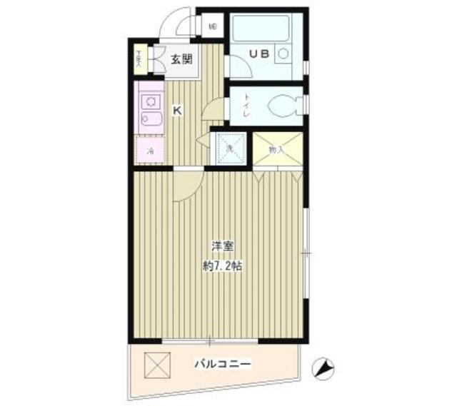 エムズ・フラッツ千駄ヶ谷(1K/2階)の間取り写真