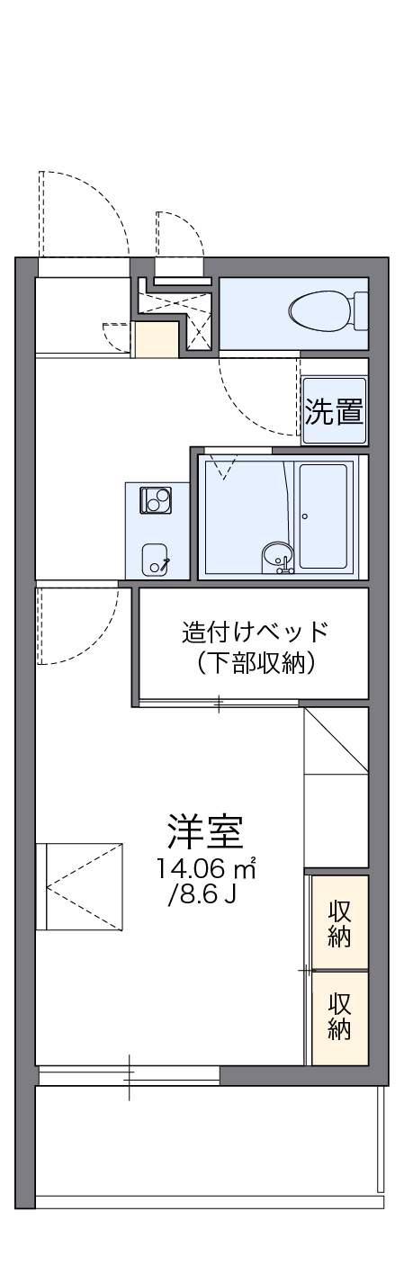 レオパレスコングラツィア石川台(1K/2階)の間取り写真